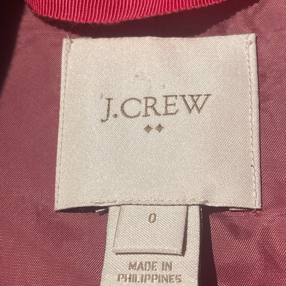 J Crew Uptown Ruffle Car Coat Women's Salmon Pink Coat Size 0 - Picture 13 of 16